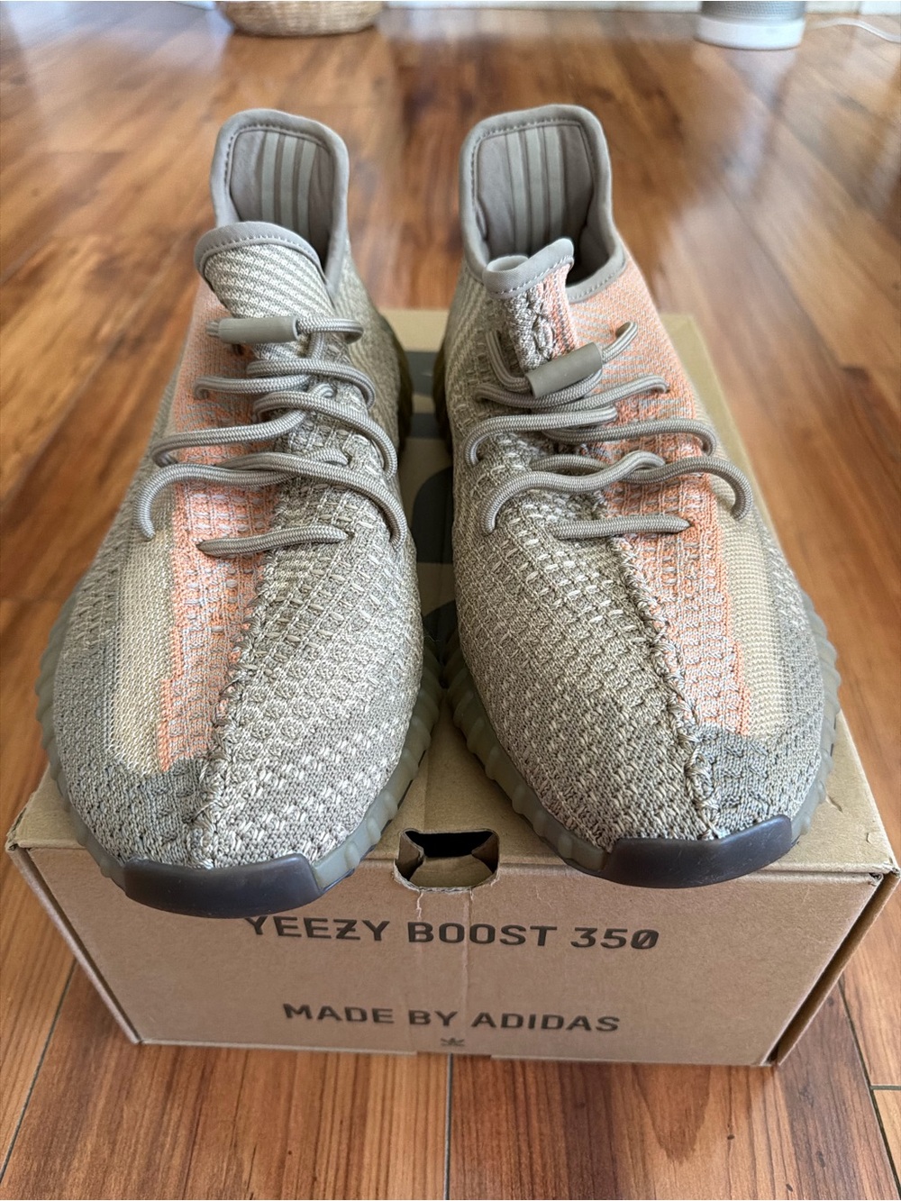 Adidas Yeezy Boost 350 V2 - Khaki and Light Orange